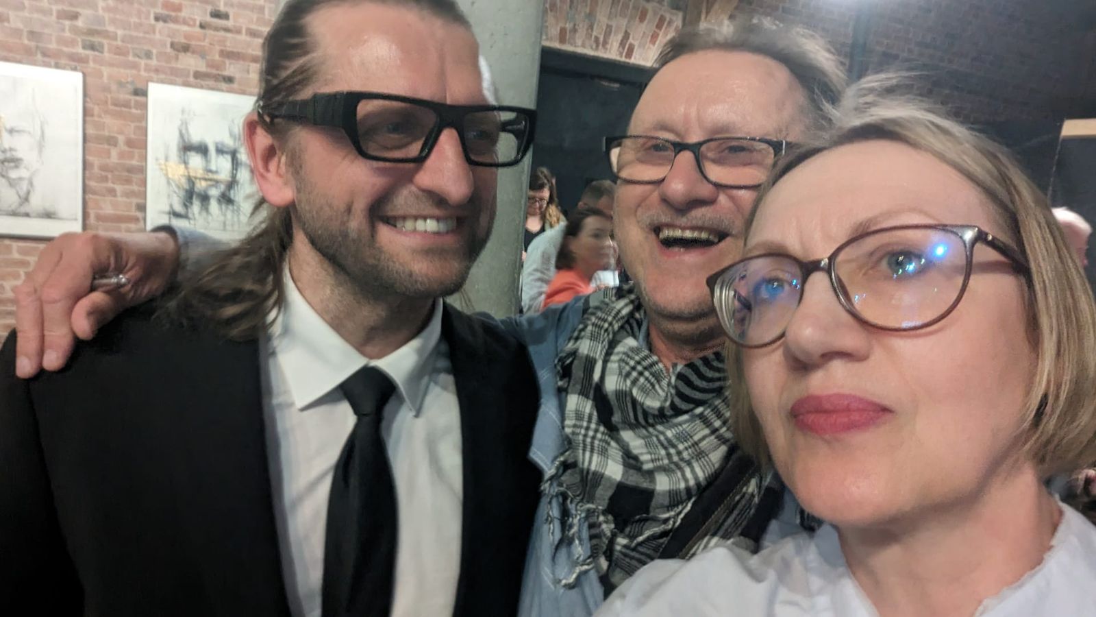 Wiesław Brzoza z Leszkiem Możdżerem po koncercie